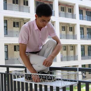 阳台花架置物架多肉铁艺窗台栏杆护栏壁挂绿萝悬挂式 饰 花盆挂架装