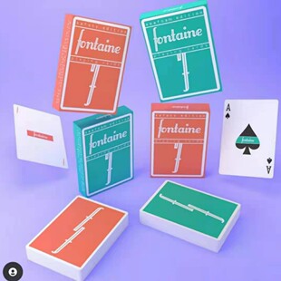 野猪校长新款方丹safety橙 seafoam蓝绿荧光魔术花切收藏扑克纸牌