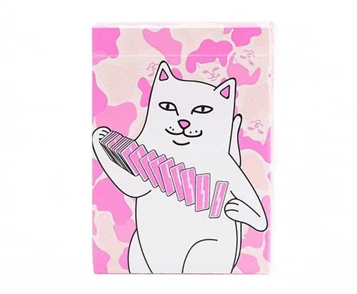 野猪校长美国进口粉色中指猫方丹Fontaine魔术花切收藏扑克纸牌
