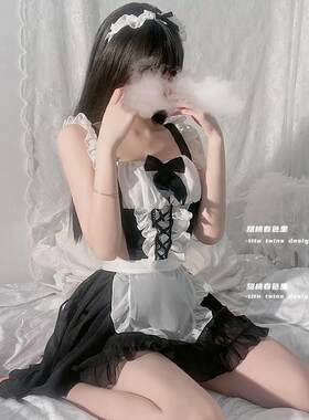 甜心萝莉 日系性感洛丽塔角色扮演cos套装女佣黑白连衣裙被你宠坏