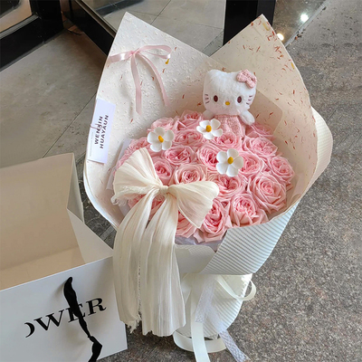 送女友Hellokitty玫瑰全国鲜花束