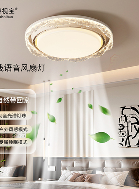 语音卧室无叶隐形风扇灯2026新款餐厅吸顶灯台灣電壓110v風扇燈