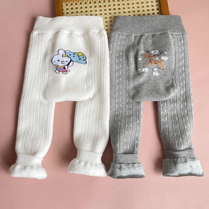 婴儿加绒打底裤宝宝大pp秋冬款加厚大屁屁连裤袜男女童保暖外穿