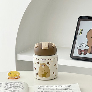 可爱水杯女生超萌保温杯迷你小巧便携高颜值女生带吸管不锈钢水杯