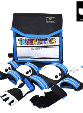 THREE WEATHER儿童滑板护具安全套装 滑板护膝护腕安全MRSP102BK