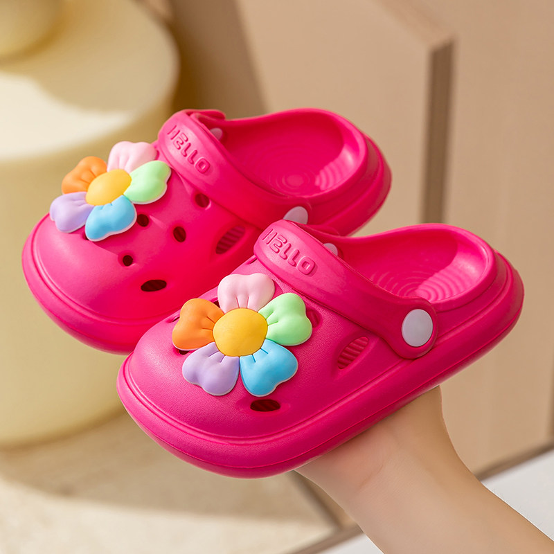 卡通可爱儿童洞洞鞋男童女童夏季室内软底防滑宝宝外穿沙滩凉拖鞋