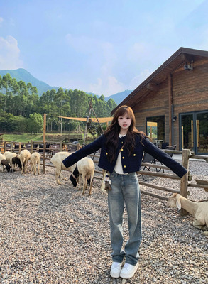 罗诚意【版型巨好】加绒牛仔长裤