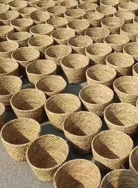 爆款草编花盆 植物盆栽藤编花篮 绿植装饰套盆编织花器小熊抱抱桶