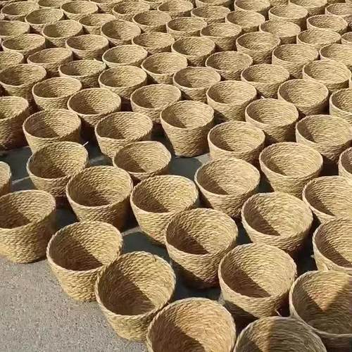 爆款草编花盆 植物盆栽藤编花篮 绿植装饰套盆编织花器小熊抱抱桶