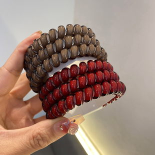 喜庆红电话线发圈高级感发绳女无痕不伤发电话绳圈舒适弹力高马尾