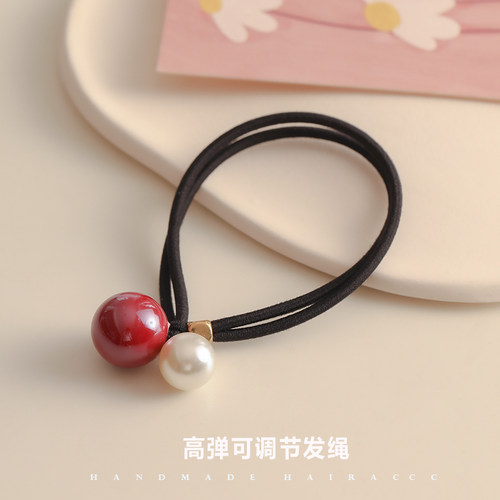 头绳仿珍珠简约高弹耐用皮筋
