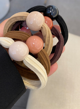 时尚高马尾头绳皮筋女扎头发圈高弹力耐用头饰发绳丸子头发饰皮套