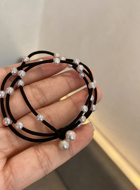新款2025仿珍珠头绳橡皮筋发圈女扎头发绳头饰胶圈皮套发饰品皮圈