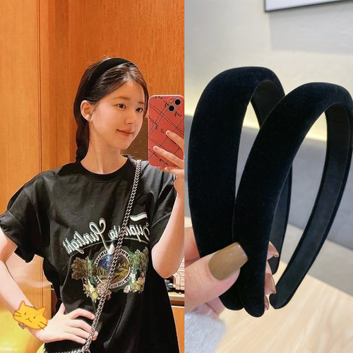 黑色丝绒发箍复古网红发卡皮头箍