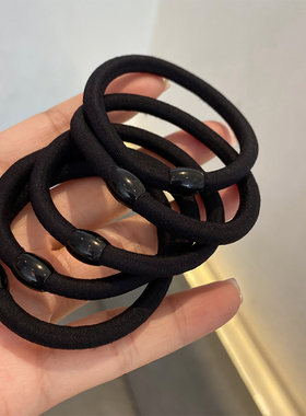扎头发皮套成人加粗耐用发圈女发绳黑色适合发量多头绳绑发橡皮筋