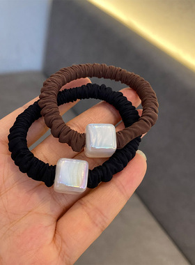 简约黑色头绳布艺橡皮筋发圈女扎头发绳头饰小肠高马尾2025年新款