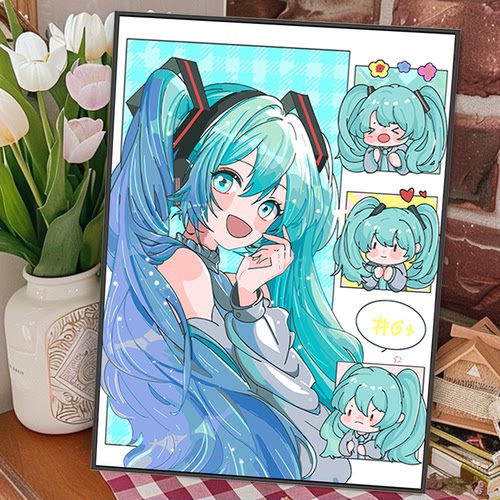 初音未来diy数字油画装饰画