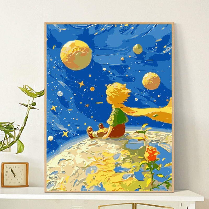小王子diy数字油画卡通装饰画