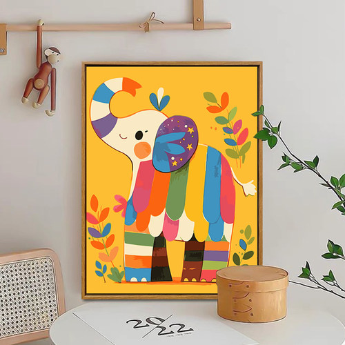 卡通动物diy数字油画装饰画