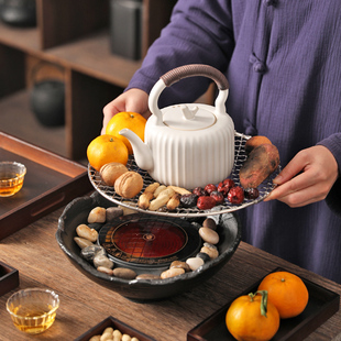 围聚煮茶壶围炉陶瓷壶电陶炉煮茶炉煮茶器家用室内烧水炉养生茶具