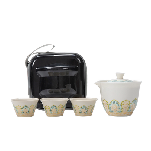 旅行茶具套装户外露营车载随身包便携式快客杯一壶三杯泡茶壶茶杯