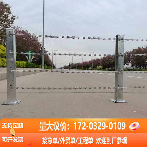 庭院防盗直线刀片刺网拉直镀锌防爬防盗刺绳围墙加高防锈带刺钢丝