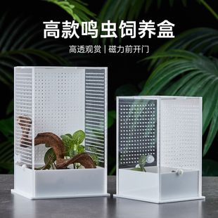 亚克力鸣虫饲养盒黄蛉竹蛉螳螂生态盒高款透明桌面观赏别墅盒子