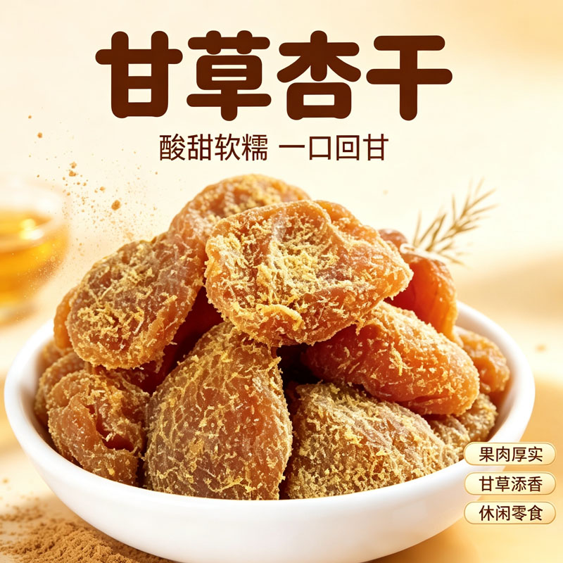 无核甘草杏干杏子杏肉果干酸甜果脯蜜饯休闲零食独立小包装图片