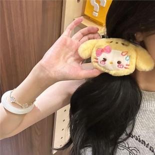 kitty猫咪发圈高颜值甜美可爱ins风毛绒碎发刘海发夹大号发饰
