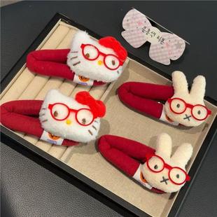 甜美卡通眼睛KT猫米菲兔掰掰发夹少女碎发BBins风百搭发卡懒人轻