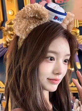 迪士尼Duffy达菲熊发箍可爱水手海军帽游乐园拍照头箍头饰发饰女