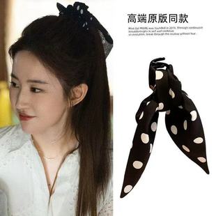 玫瑰的故事刘亦菲黄亦玫同款波点马尾抓夹蝴蝶结发夹盘发洋气加厚