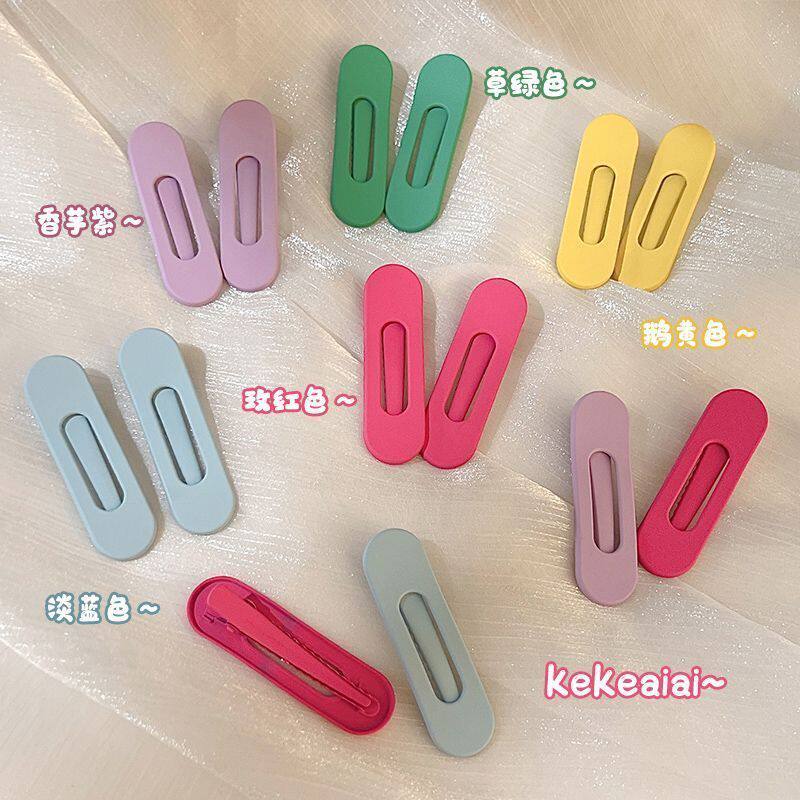 糖果色碎发刘海发夹鸭嘴发夹少女