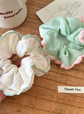 『薄荷海盐』彩虹薄荷大肠发圈韩式2024新款爆款头绳简约百搭发饰