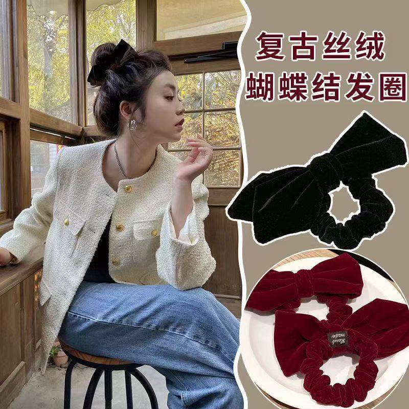 复古黑色丝绒法式蝴蝶结大肠发圈发绳马尾头绳头饰发饰爆款女冬季,饰品/流行首饰/时尚饰品新,发饰,淘宝优惠券,粉丝福利购,淘宝优惠卷