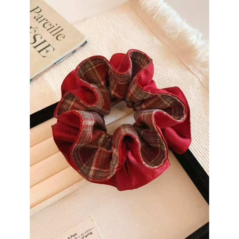 复古布艺红色格子大肠格纹发圈秋冬爆款气质马尾头绳丸子发饰,饰品/流行首饰/时尚饰品新,发饰,淘宝优惠券,粉丝福利购,淘宝优惠卷