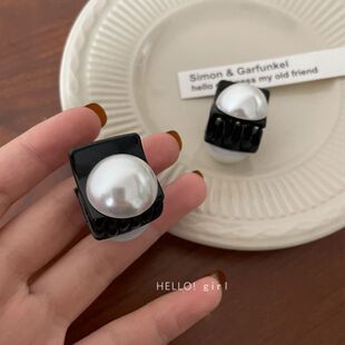 复古法式双面珍珠小抓夹高颜值公主头发卡小香风饰品刘海碎发发夹