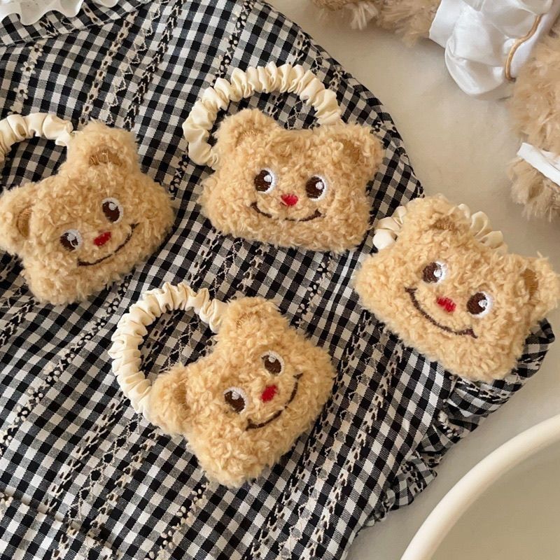 可爱黄油小熊发绳少女心卡通头绳皮筋扎马尾发饰头饰趣味饰品新款