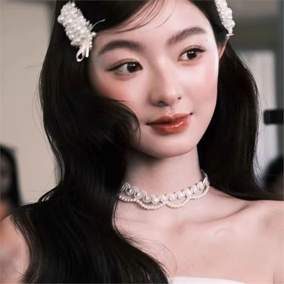 甜美复古珍珠百搭刘海发夹