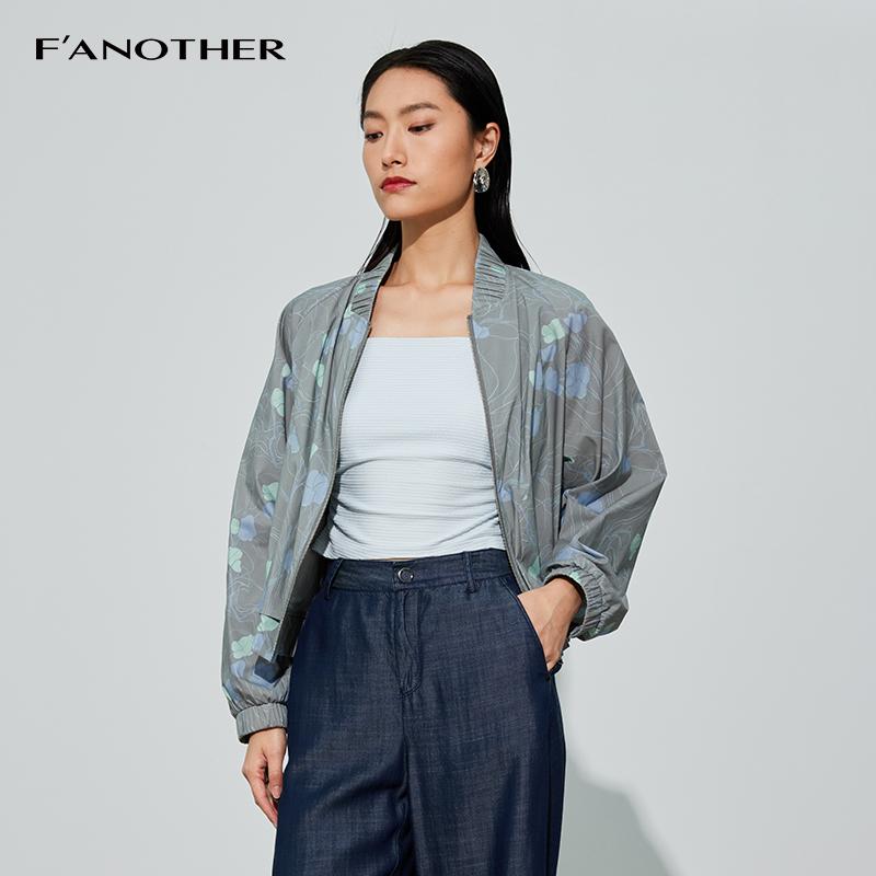 名邦女装印花棉锦春秋外套棒球服毛针织衫