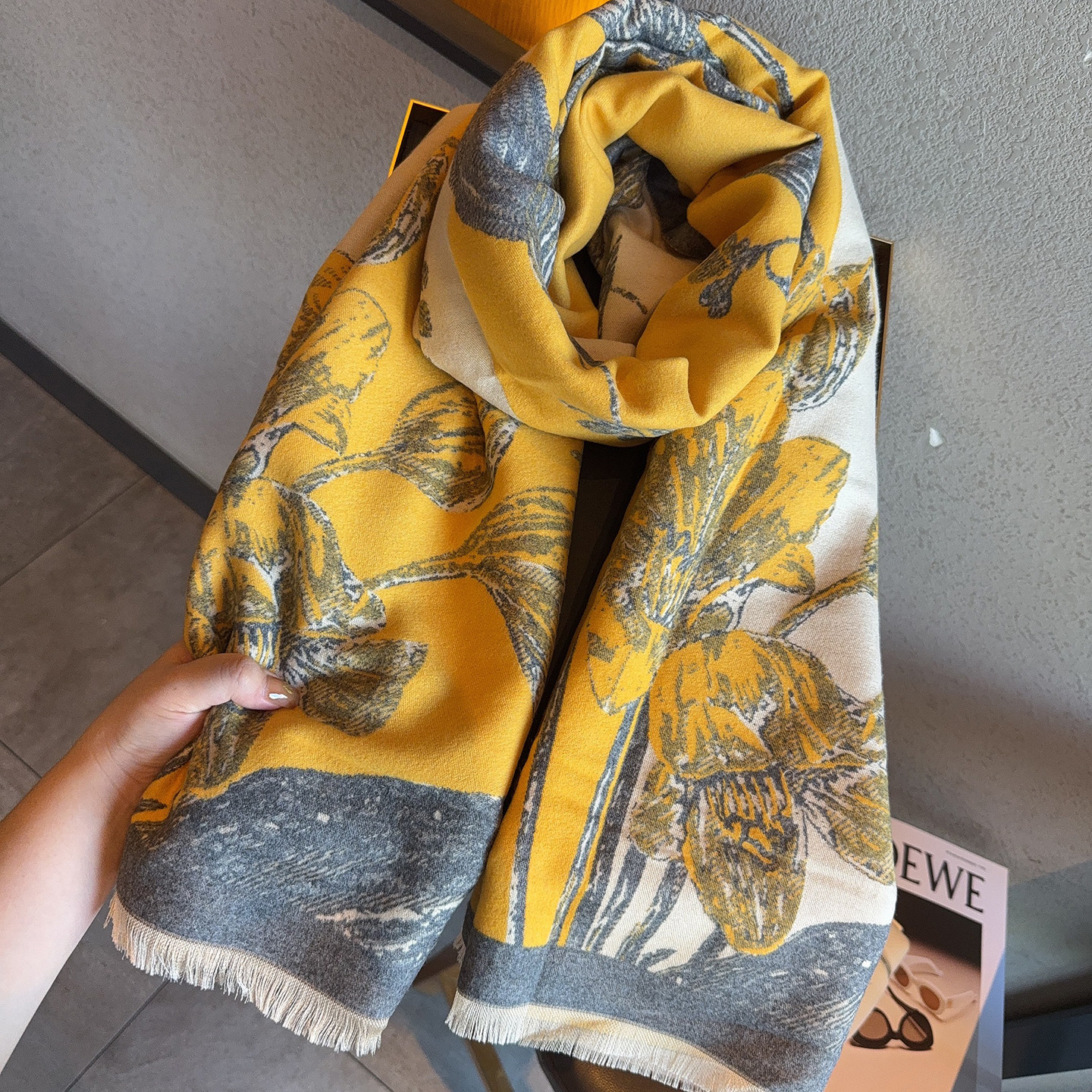 双面加厚仿羊绒围巾女国风百搭