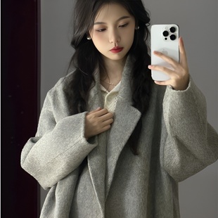 2025秋冬新款双面羊绒毛呢外套女加厚叙旧高级感大衣女款时尚百搭