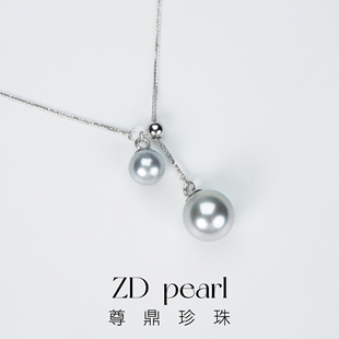 8mm 18K海水中国南珠真多麻色肖邦双珠链5 尊鼎珍珠 可乐优选