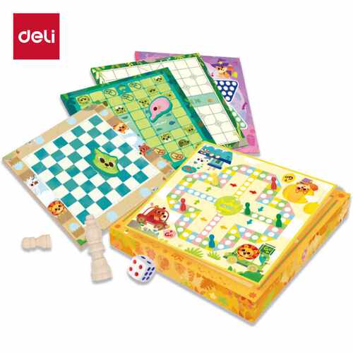 得力（deli）9合一多功能棋围棋象棋游戏棋飞行棋跳棋五子棋斗兽