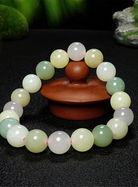 天然和田玉手串女晴水宝玉石手链