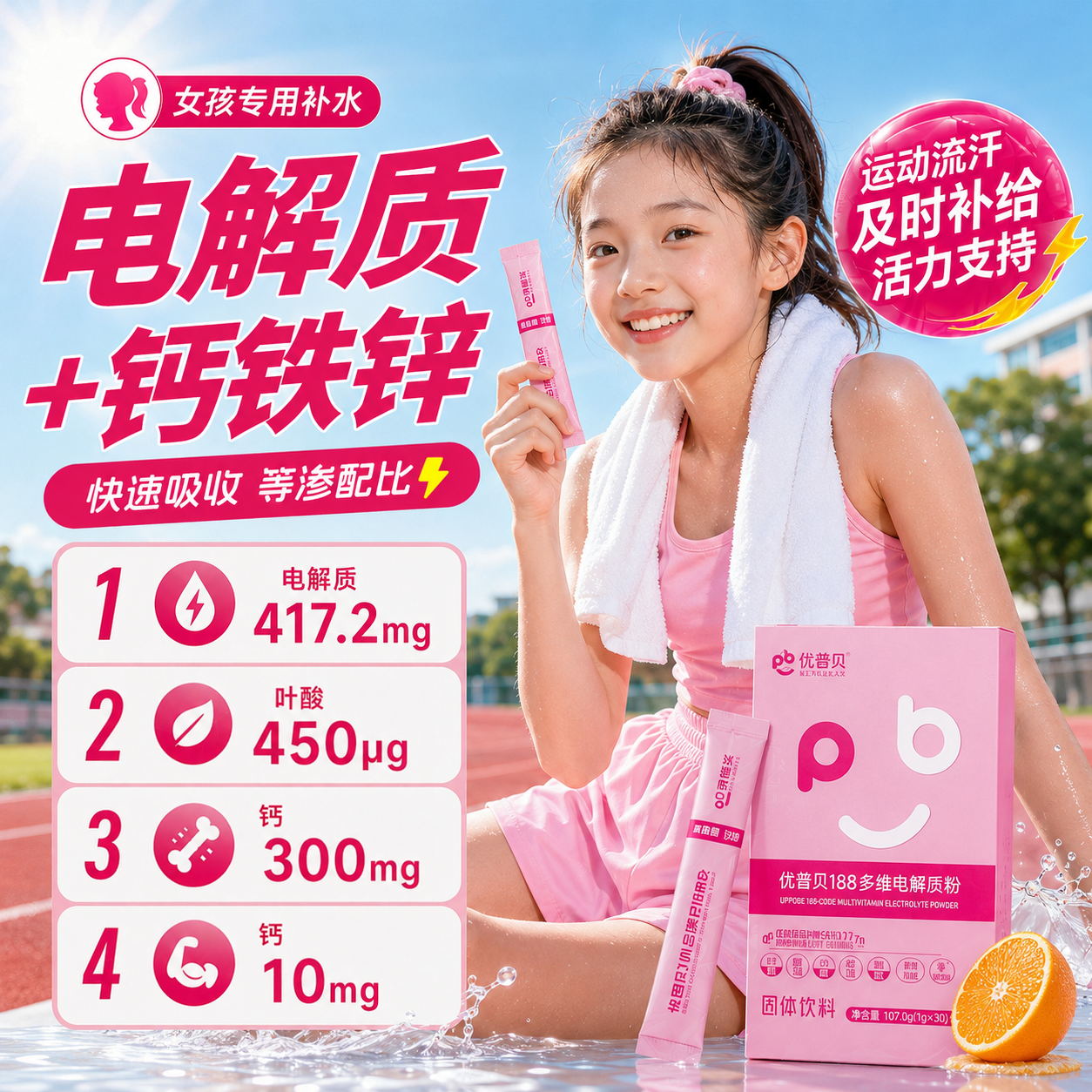 女孩高效补水NO.I【闪补电解质】