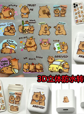 卡皮巴拉3D立体防水转印贴