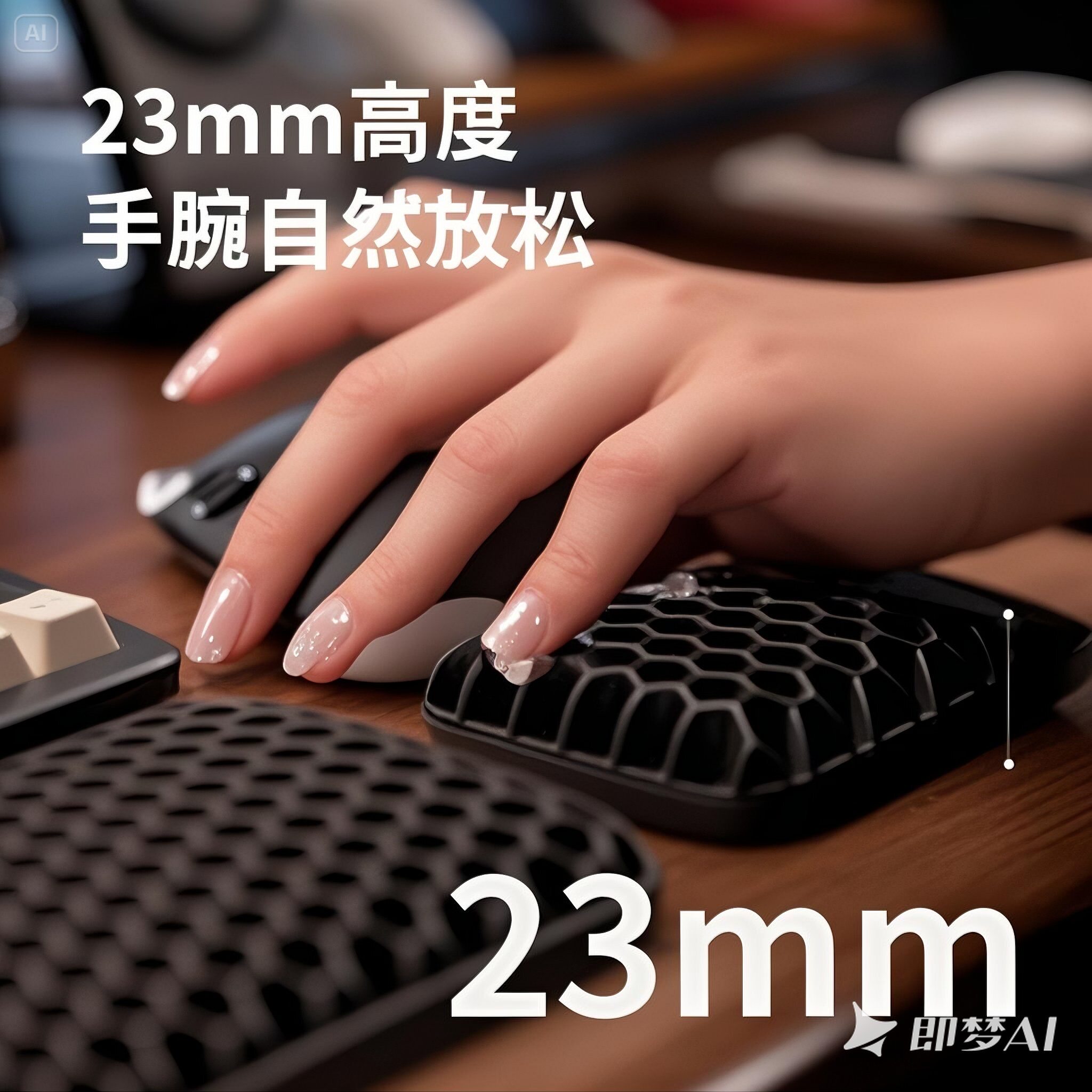 TPE新款软胶电脑键盘手托鼠标护腕垫办公游戏高弹柔软透气可水洗