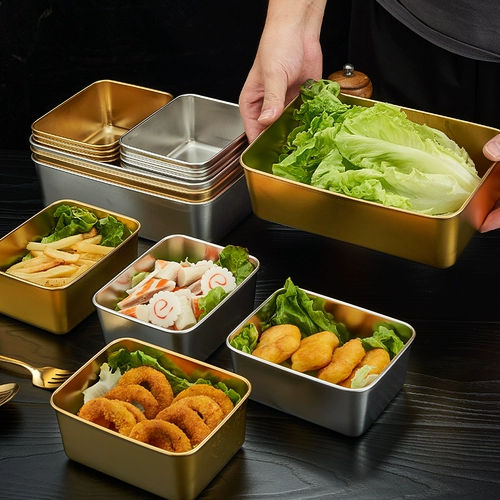 Кухня из нержавеющей стали с овощным блюдом горячее горшок для хранения блюда для хранения блюда для хранения пищи золото