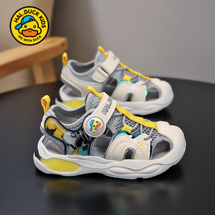 男孩宝宝软底包头儿童运动沙滩鞋 2026年新款 潮 夏季 小黄鸭男童凉鞋